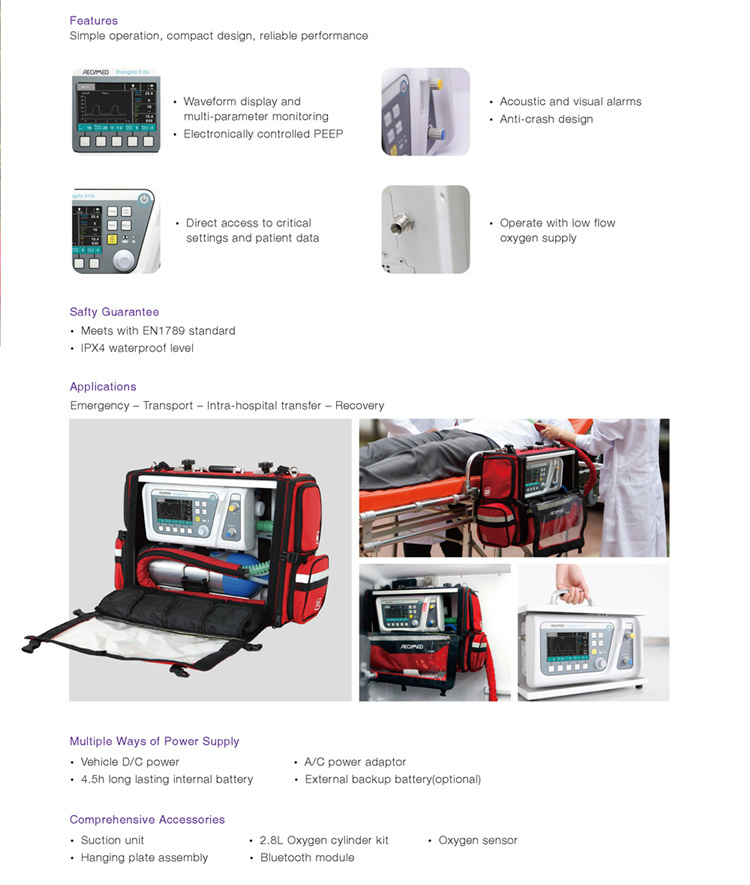 Shangrila 510S medical ventilator machine for ICU for sale